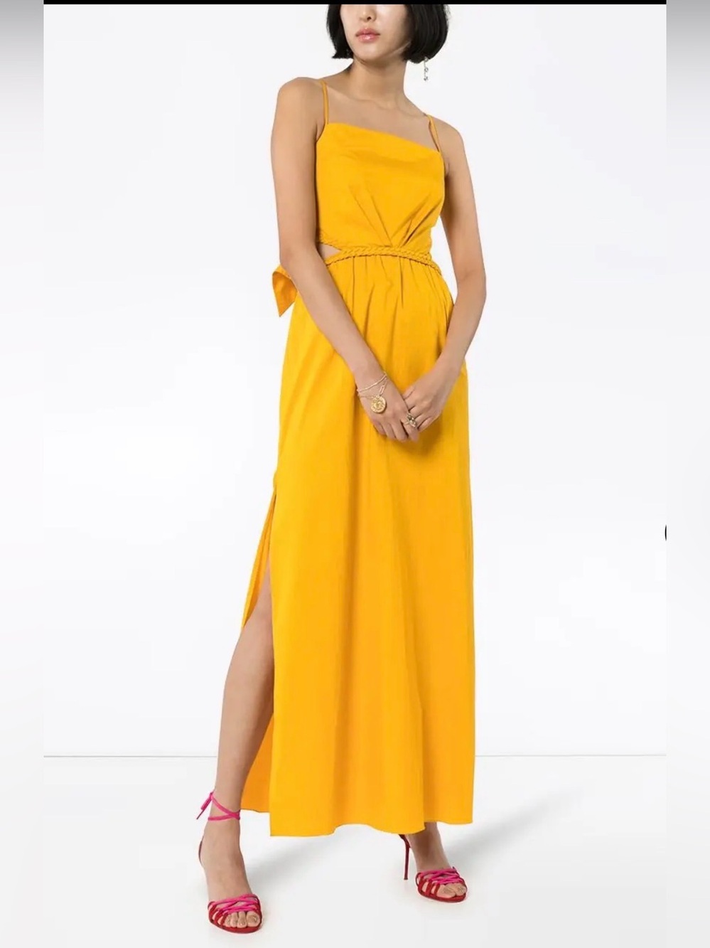 Johanna Ortiz Ancient Sunrise Cutout Bow-Detailed Maxi Dress - Size S